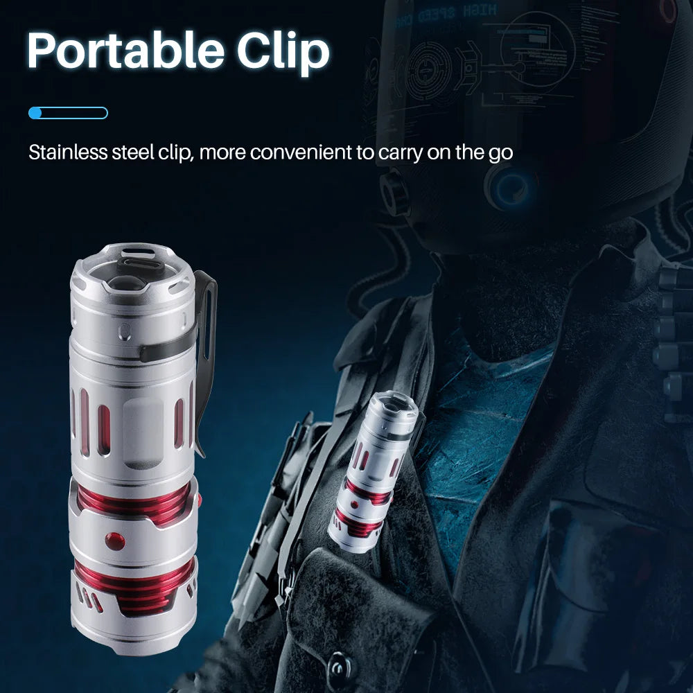 BORUIT Gyro EDC LED Flashlight Type-C Rechargeable | Camping EDC LED Flashlight Qst