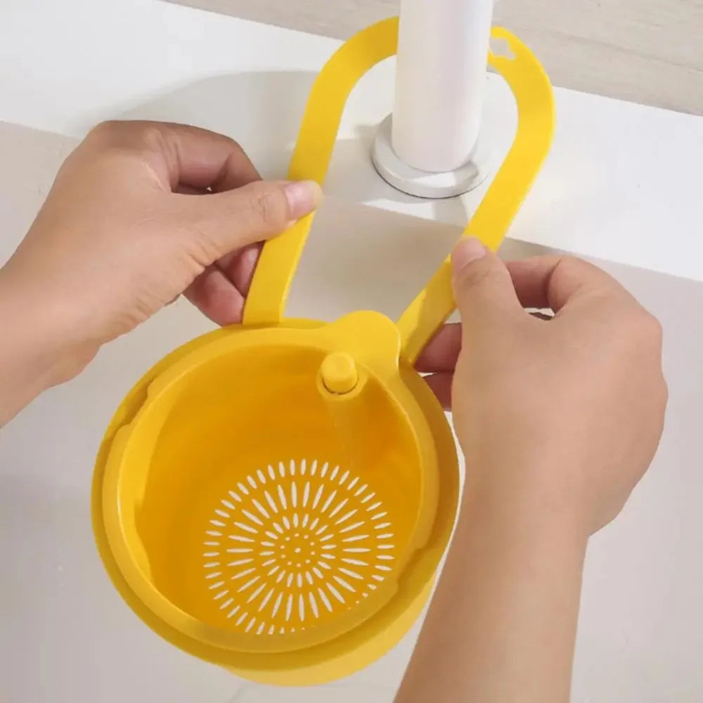 Kitchen Press-Type Drain Basket Food Strainer Sink Organizer Sink Drain Strainer Qme