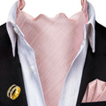 Men's Classic Ascot Cravat Set with Pocket Square & Ring Ascot Cravat Set Qme AS-1066-JZ0020