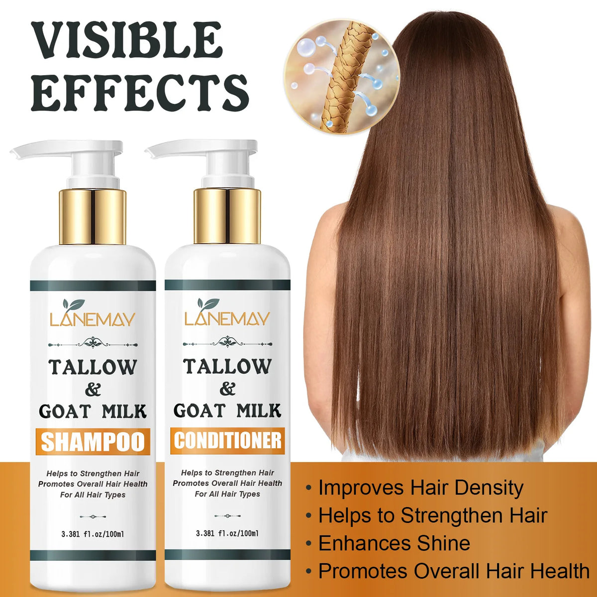 Tallow & Goat Milk Shampoo & Conditioner Set | All Hair Types Shampoo & Conditioner Set Qst