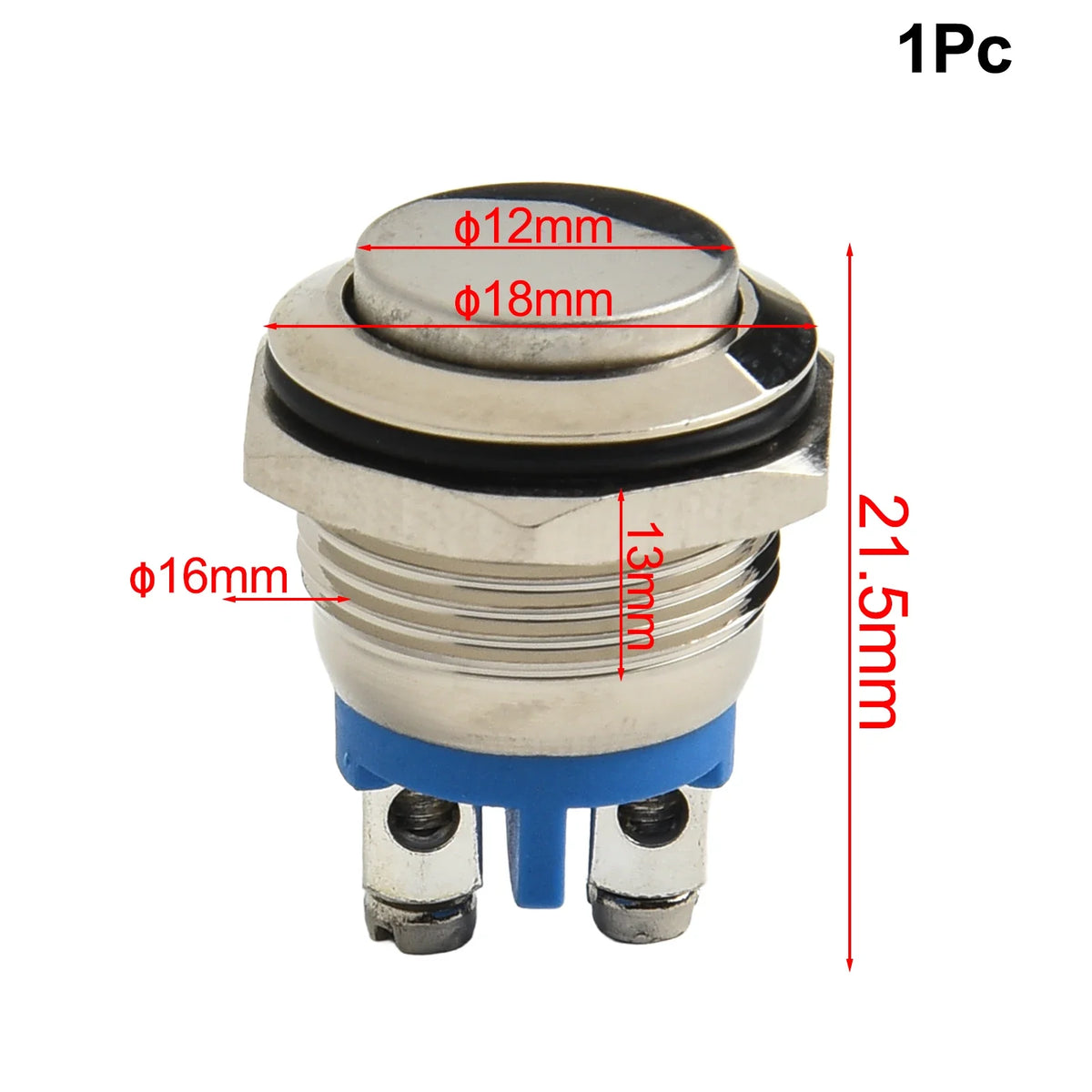 Waterproof Metal LED Push Button Switch 16mm Momentary 12V Push Button Switch Qme