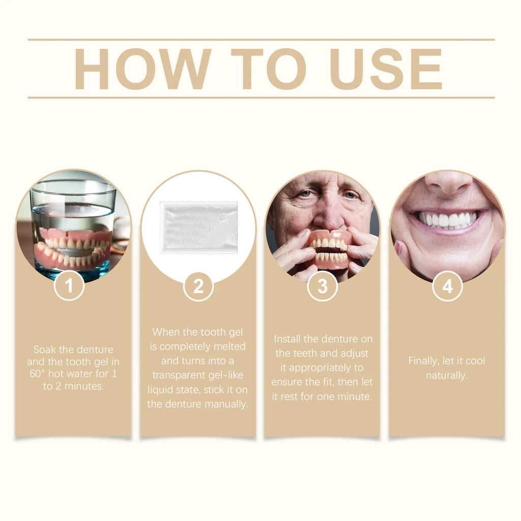 Oralhoe Soft Silicone Temporary Denture Set – Upper & Lower Temporary Denture Set Qst
