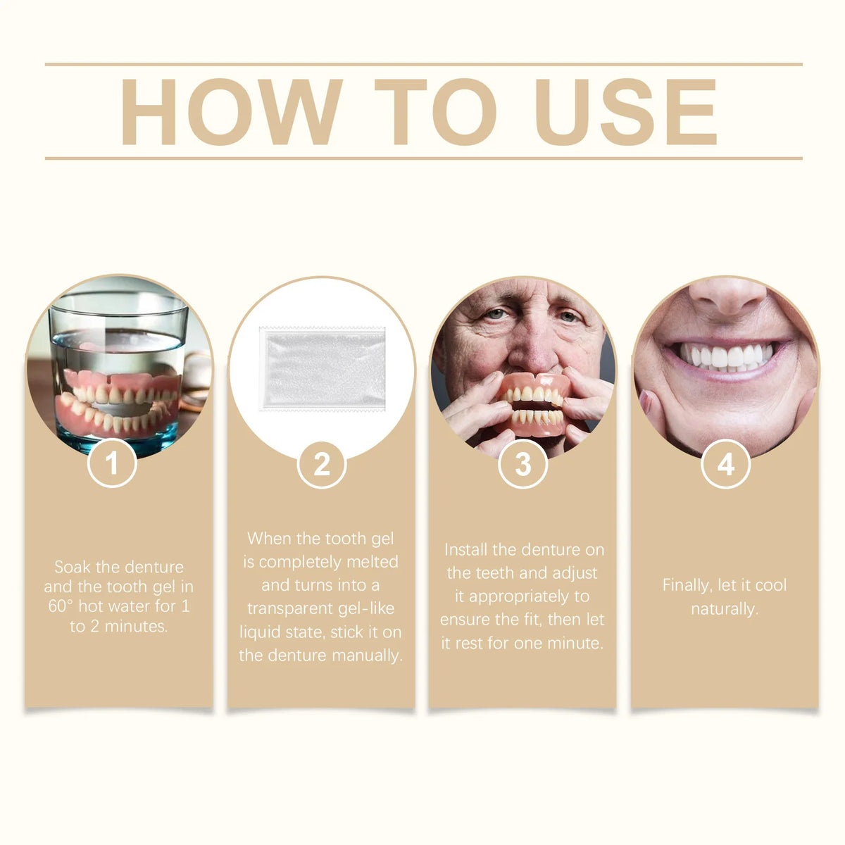 Oralhoe Soft Silicone Temporary Denture Set – Upper & Lower Temporary Denture Set Qst
