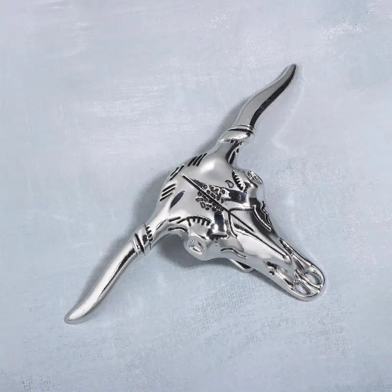 Western Cowboy Zinc Alloy Cow Head Belt Buckle – Retro DIY Belt Buckle Qst Silver