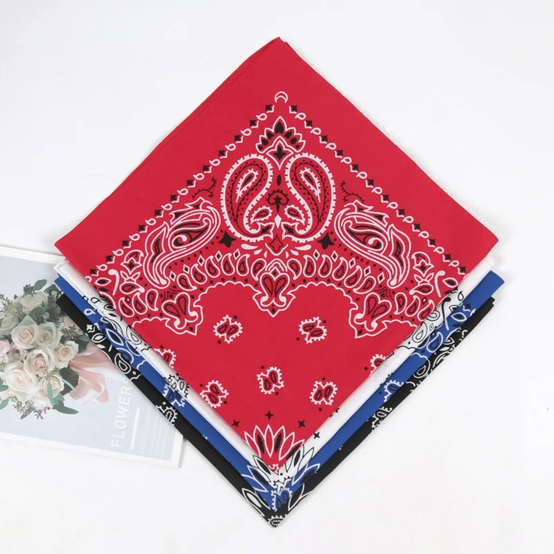 Oversized Cotton Bandana Scarf – Hip Hop Paisley Square Wrap Square Bandana Scarf Qme