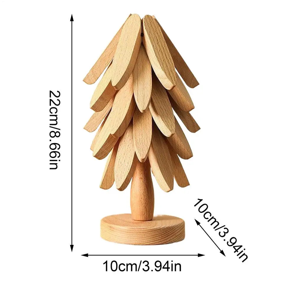 Wooden Tree Trivet & Non-Slip Coaster – Heat-Insulating Placemat Wooden Trivet Coaster Qme Natural wood color 5 as picture shows