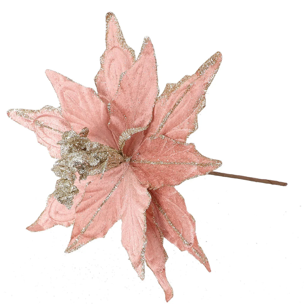 Glitter Artificial Poinsettia Flowers Christmas Tree Decorations Artificial Christmas Flowers Qme