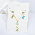 Rose Flower Crystal Necklace & Earrings Set | 9 Colors Crystal Jewelry Set Qme Jewelry Set 8