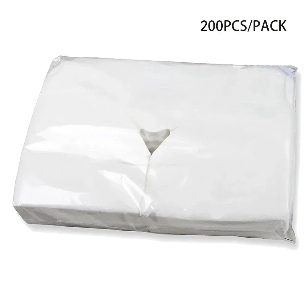 100Pcs Disposable Face Cradle Covers – Non-Woven Headrest Pads Massage Table Covers Qst 200Pcs