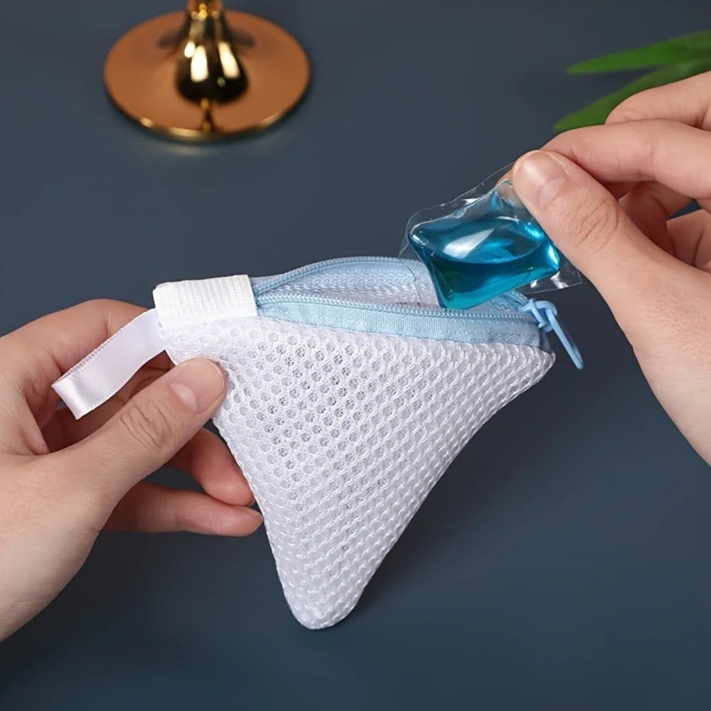 Triangular Mesh Laundry Pod Bag – Anti-Residue Wash Bag Mesh Laundry Bag Qme