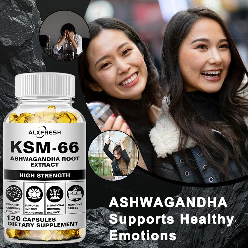 KSM-66 Ashwagandha Capsules – Energy, Focus & Sleep Support Herbal Supplement Qst