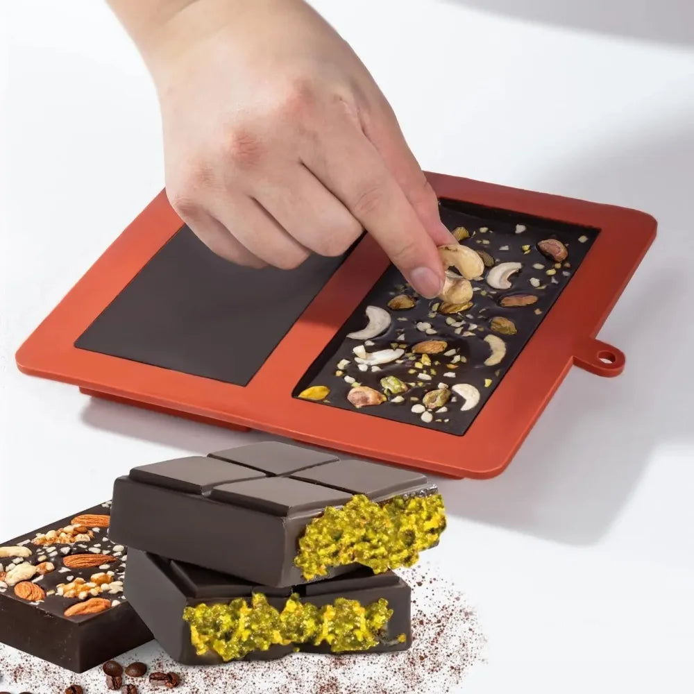 Dubai Chocolate Bar Silicone Mold – Large Thick Filling Bars Silicone Chocolate Mold Qme