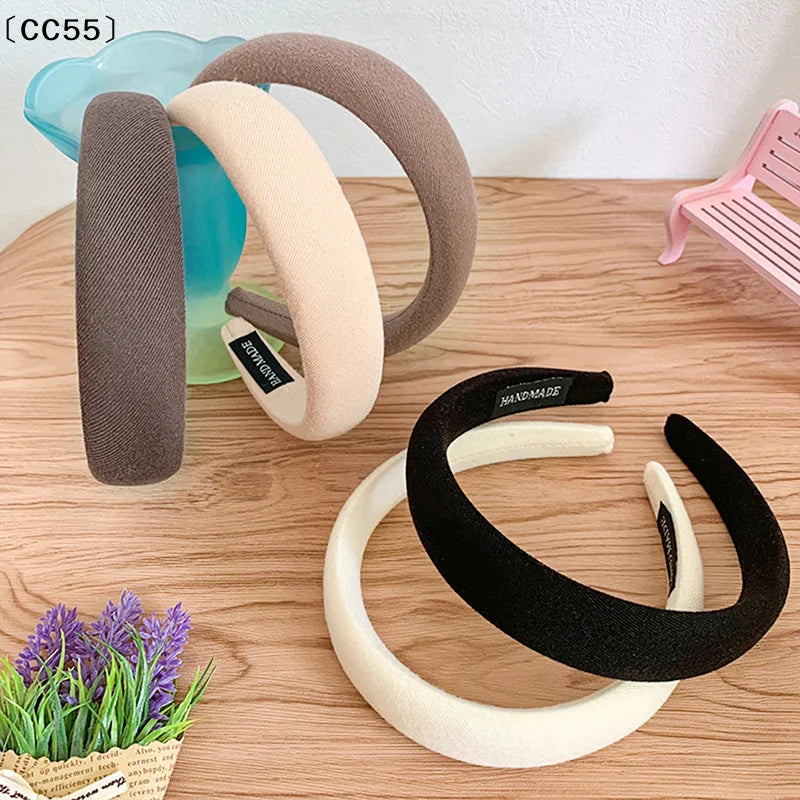 Padded Velvet Headband – Thick Sponge Hair Hoop for Women & Girls Hair Headband Qst