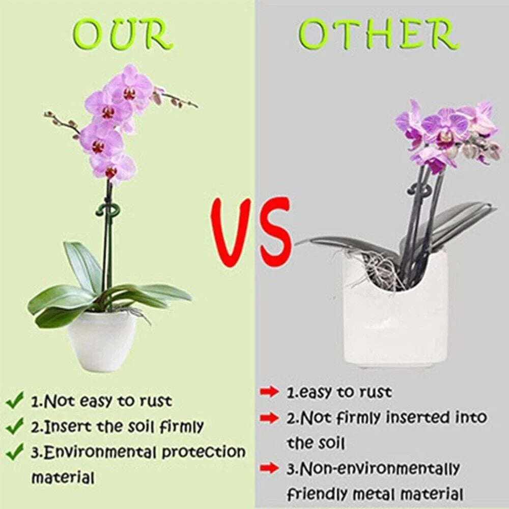 Garden Flower Support Pole Plant Stake Stand – Anti-Lodging Plant Support Stake Qme