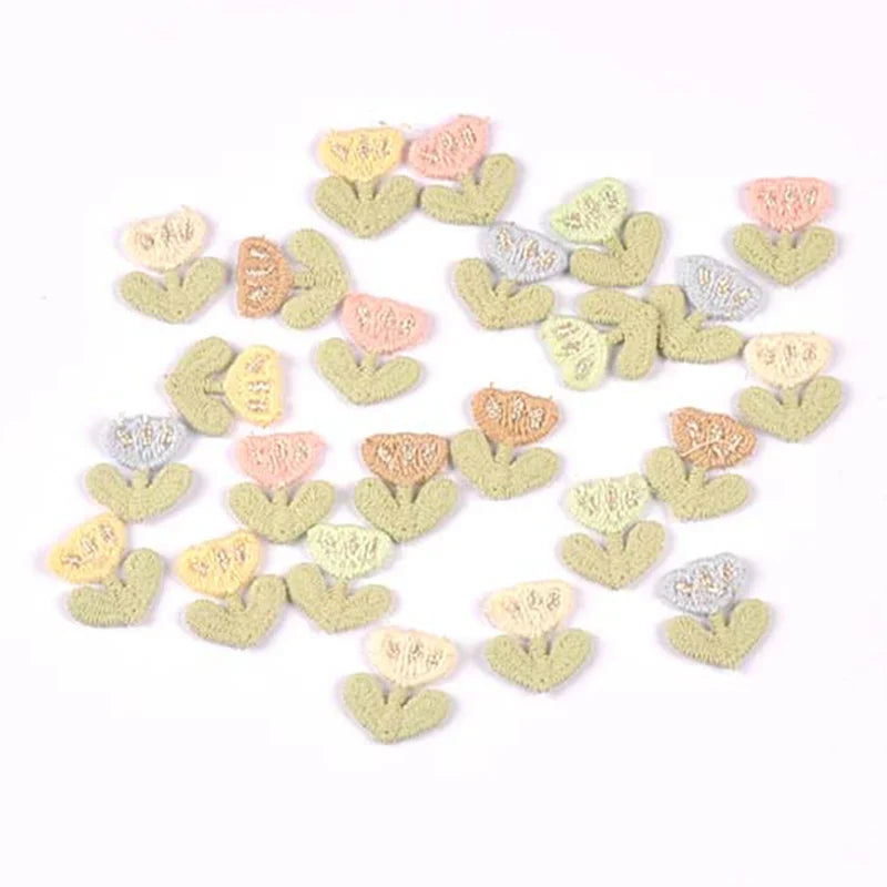 Tulip Embroidered Appliques Assorted Colors – DIY Sewing Patches Embroidered Applique Patch Qme