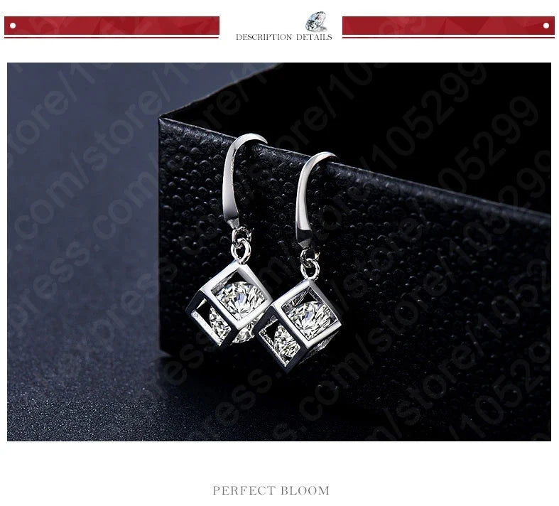 925 Sterling Silver Square CZ Pendant Necklace for Women Silver Pendant Necklace Qme