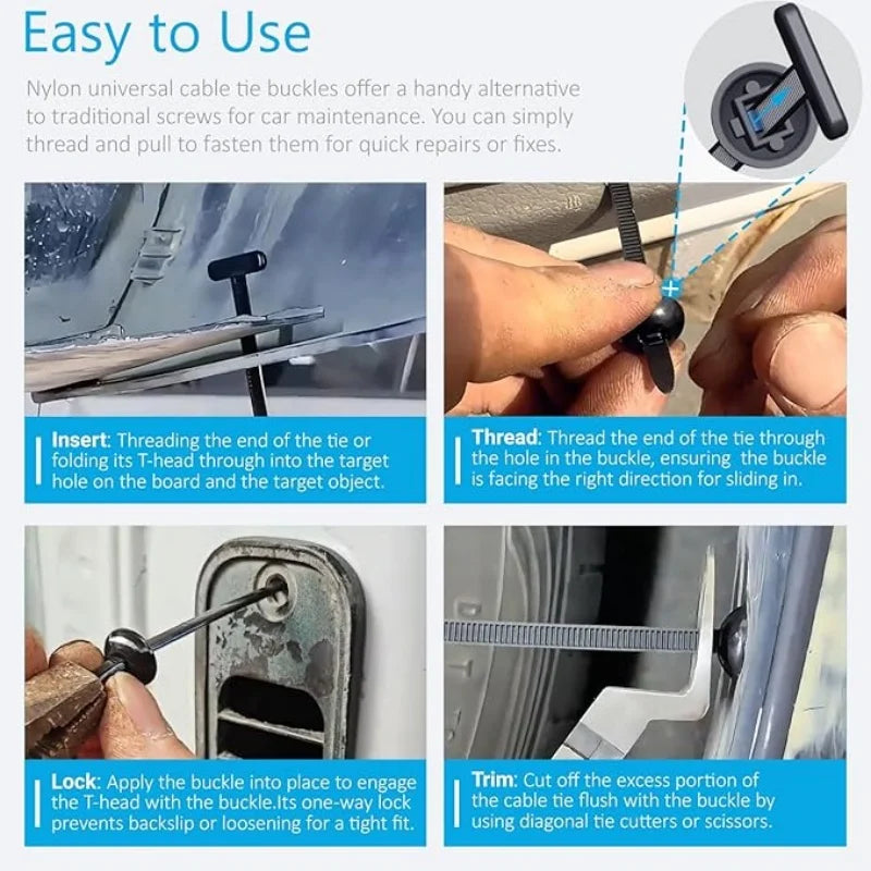 Heavy Duty Nylon Cable Tie Buckle Auto Fastening Straps Cable Tie Straps Qme