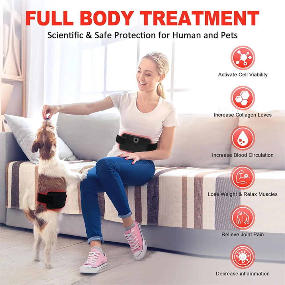 60 LED Red & Infrared Light Therapy Belt 660nm 850nm Light Therapy Belt Qst