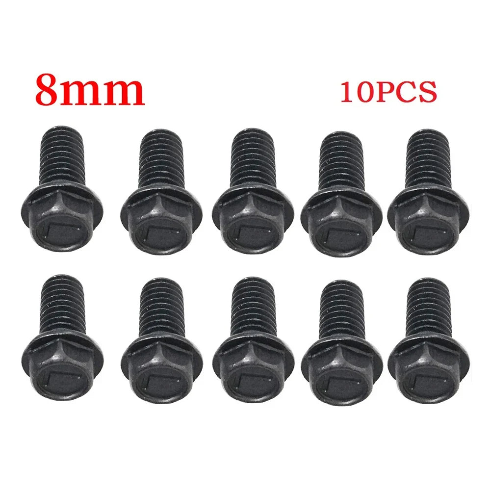 M6 M7 M8 Left-Hand Thread Hex Flange Saw Blade Screws 10-Pack Hex Flange Screws Qme 8mm