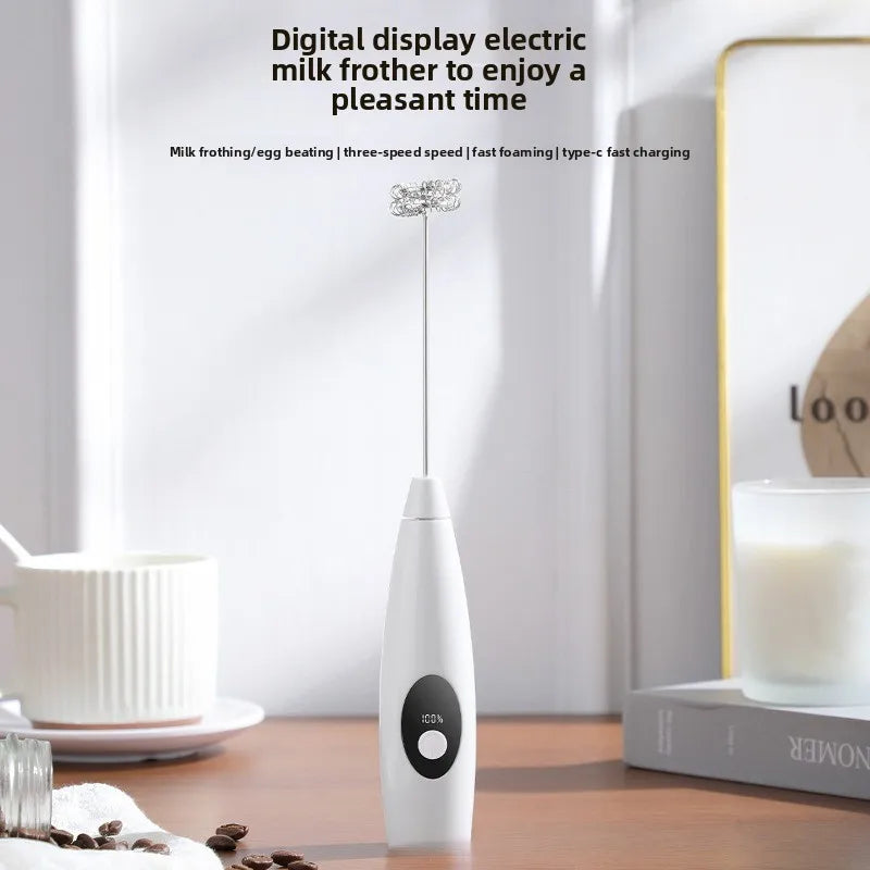 ZARTSEN Electric Milk Frother Handheld Rechargeable Whisk Handheld Milk Frother Qst