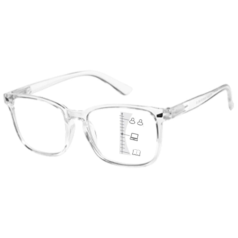 VOPHA Progressive Multifocal Glasses – Blue Light Blocking +1–+3 Progressive Reading Glasses Qst Clear +200