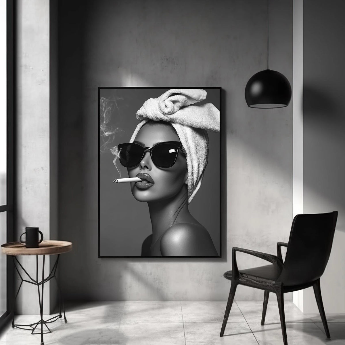 Modern Black & White Women Fashion Canvas Wall Art Print Canvas Wall Art Qst
