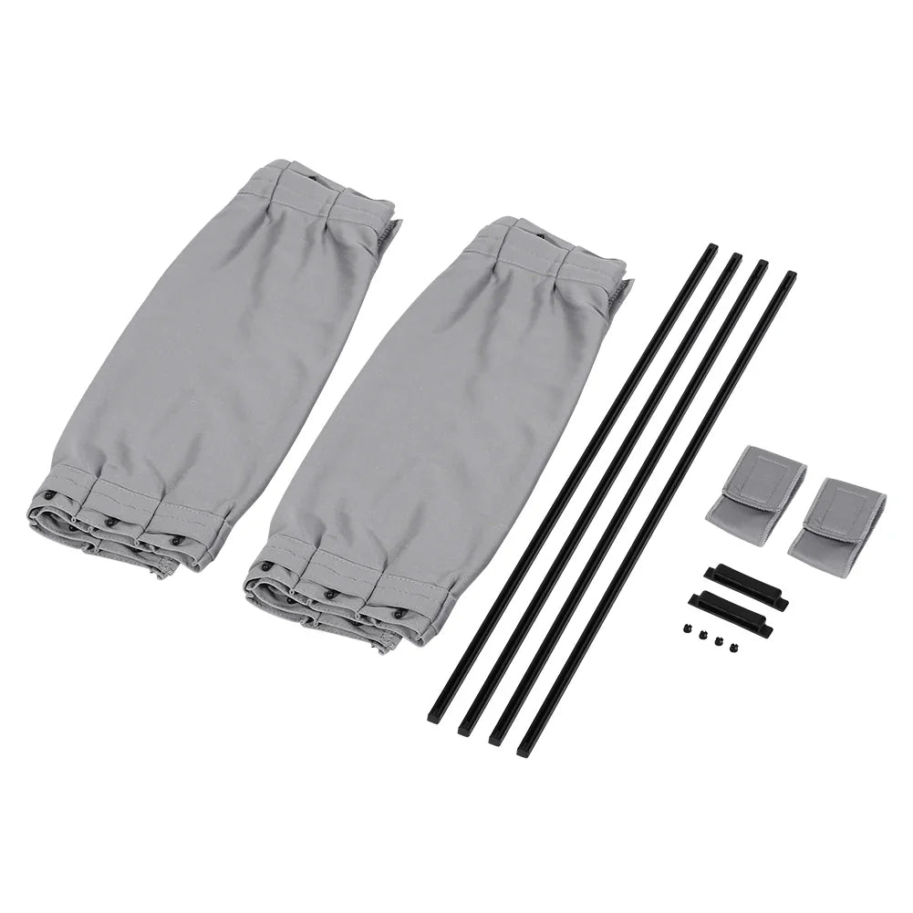 Foldable Car Window Sun Shade Curtains – Adjustable Set of 2 Car Window Sunshade Qme gray