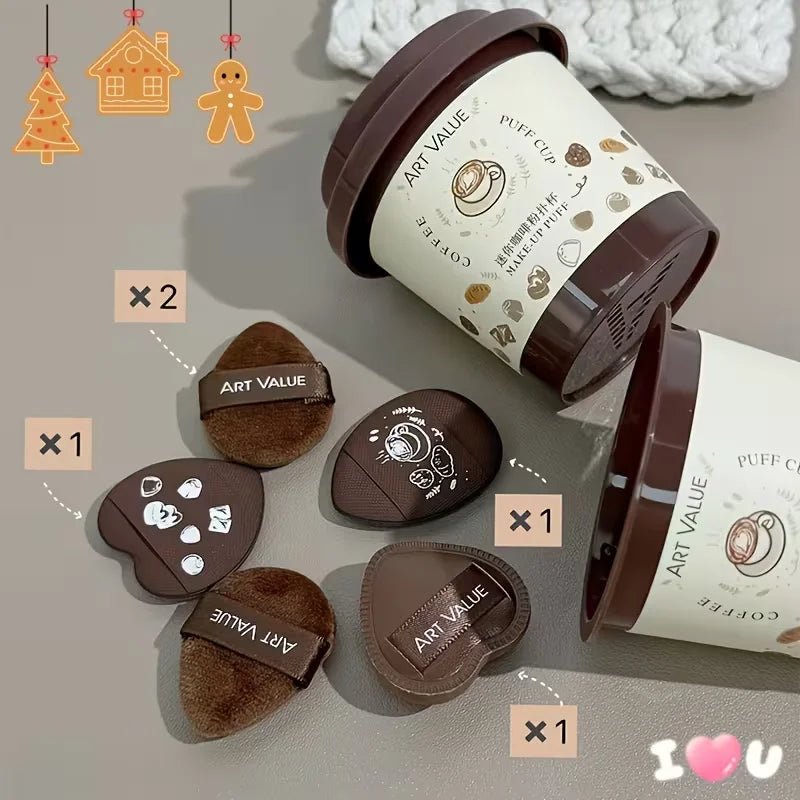 Mini Coffee Powder Puff – Wet & Dry Fingertip Makeup Sponge Makeup Sponge Puff Qme