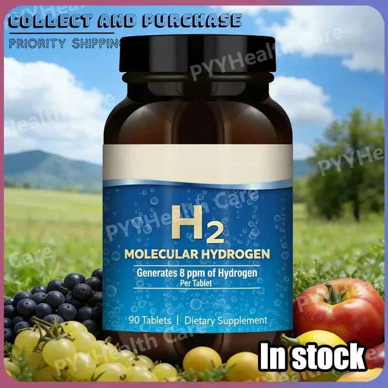 H2 Molecular Hydrogen Tablets with Magnesium 90ct GMO Free Hydrogen Supplement Qst