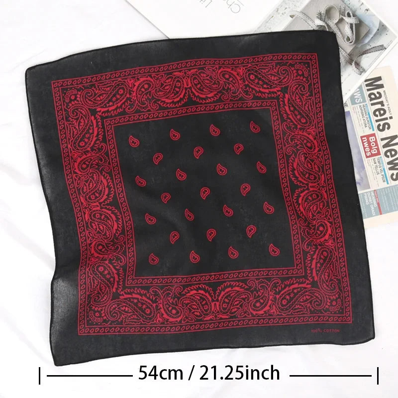 Unisex Cotton Bandana Headband – Cowboy Biker Hijab Hair Wrap Bandana Head Wrap Qme