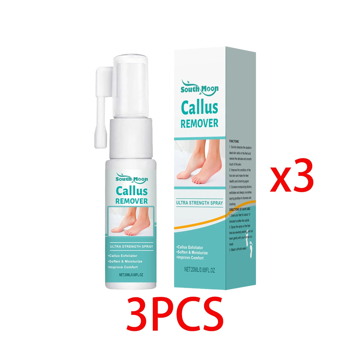 Foot Peeling Spray – Exfoliating Callus & Dead Skin Remover Foot Exfoliating Spray Qst 3 PCS