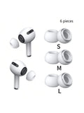 Silicone Ear Tips for AirPods Pro – 6-Pack Noise-Isolating Caps Earphone Ear Tips Qme Light Grey