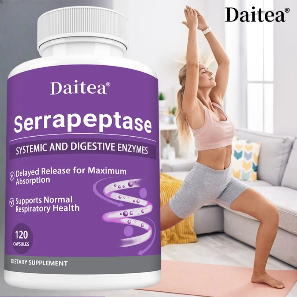 Serrapeptase 45,000 SPU Enzyme Supplement – Sinus & Gut Health Enzyme Supplement Qst