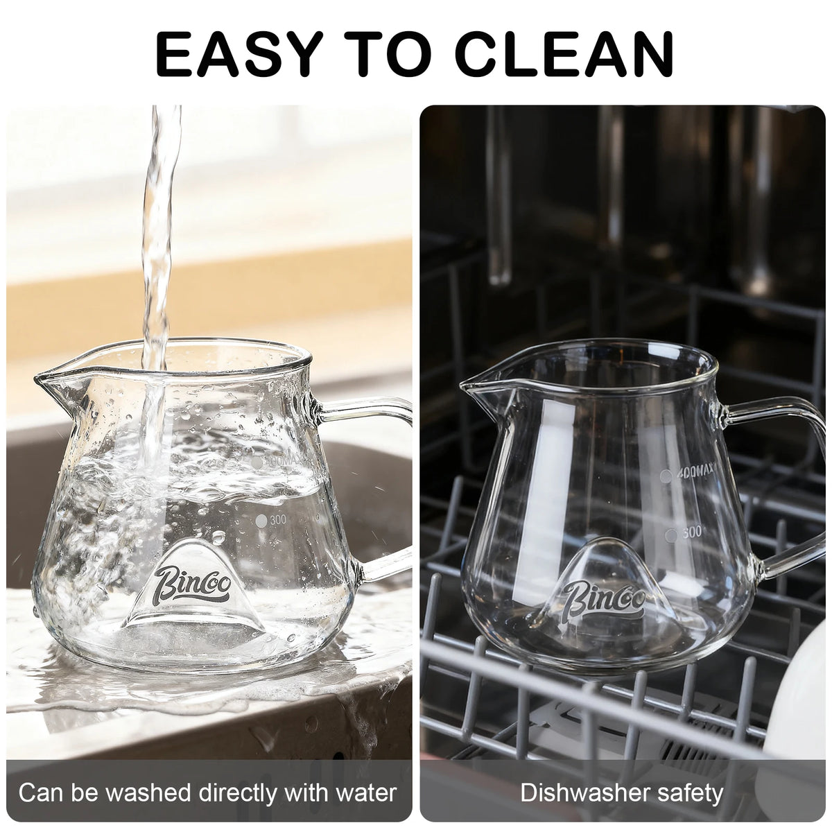 Bincoo Heat-Resistant Glass Coffee Server Large Carafe Glass Coffee Carafe Qst