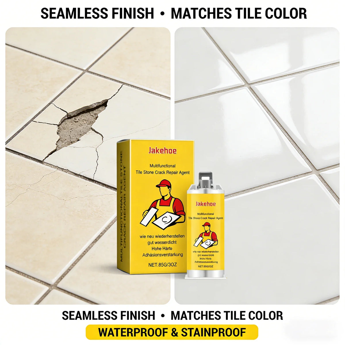 Ceramic Tile & Stone Crack Repair Agent – Waterproof Kit Tile Repair Kit Qme
