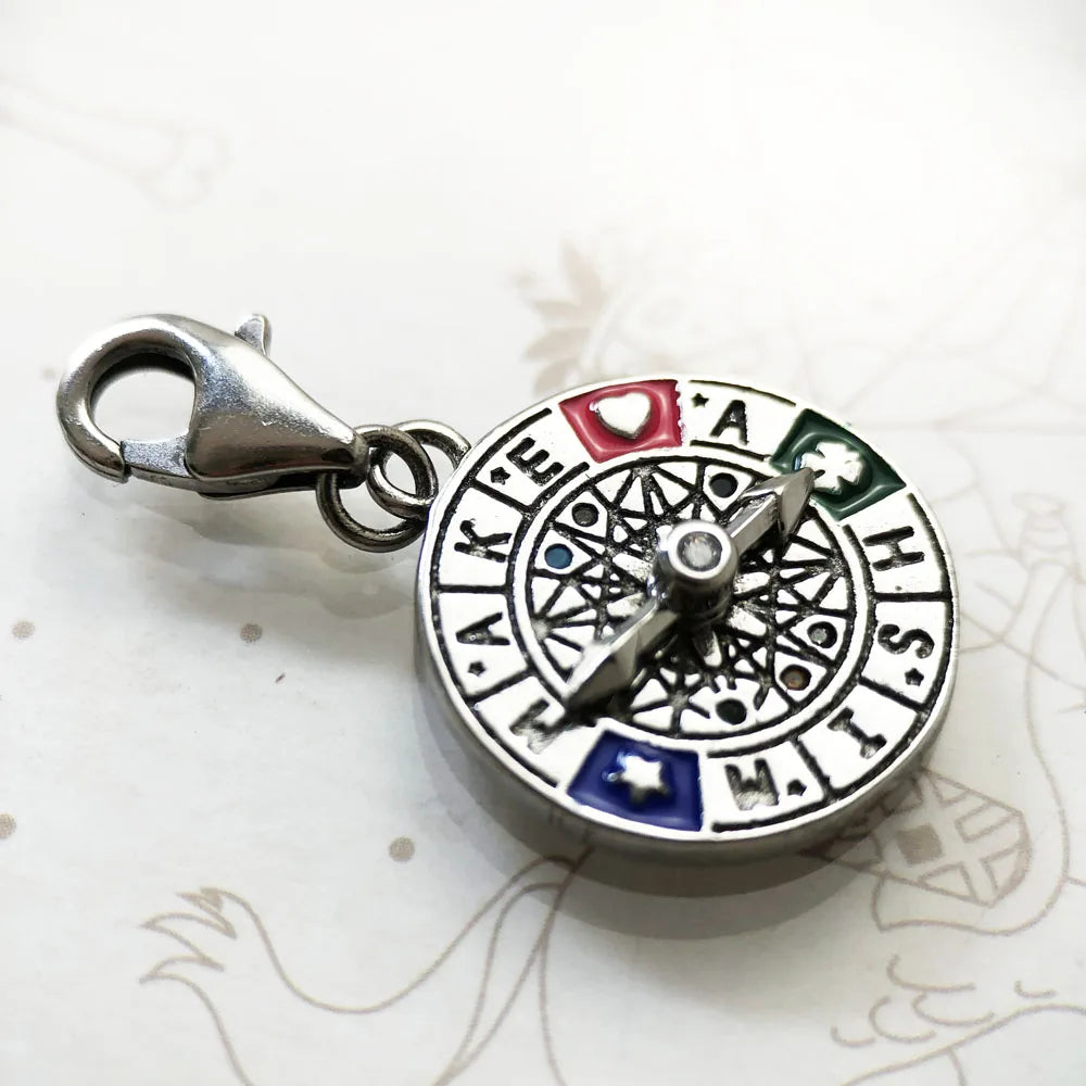 Wheel of Fortune 925 Sterling Silver Dangle Charm Pendant Sterling Silver Pendant Qme