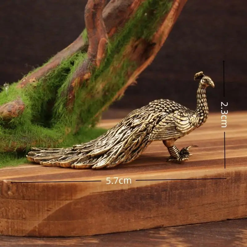 Brass Peacock Ornament Statue – Chinese Handicraft Home Decor Decorative Statue Qme Copper