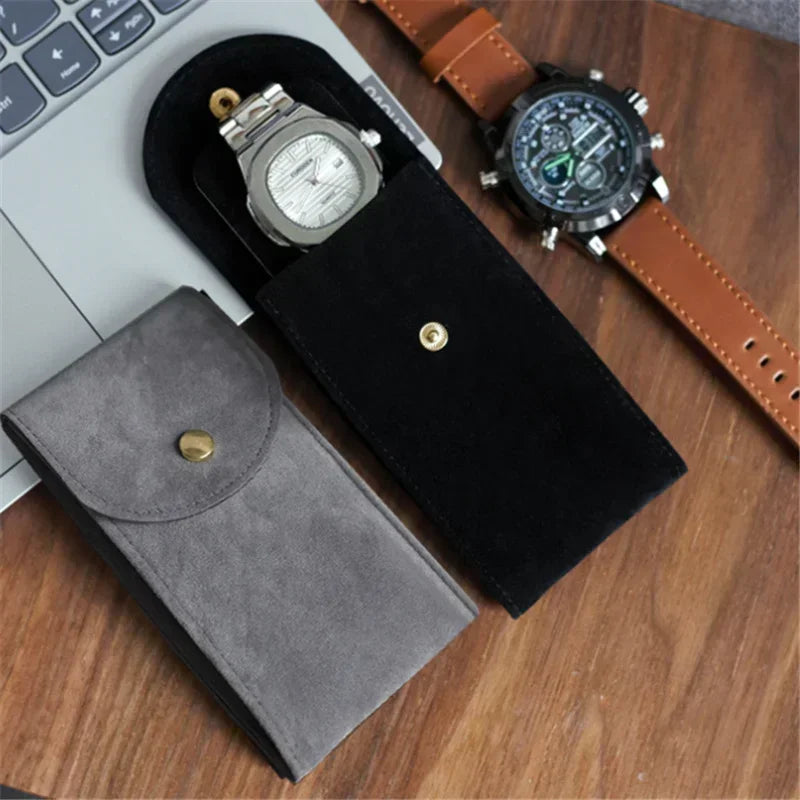 Watch Travel Storage Box – Flannelette Dust-Protection Case Watch Storage Case Qme