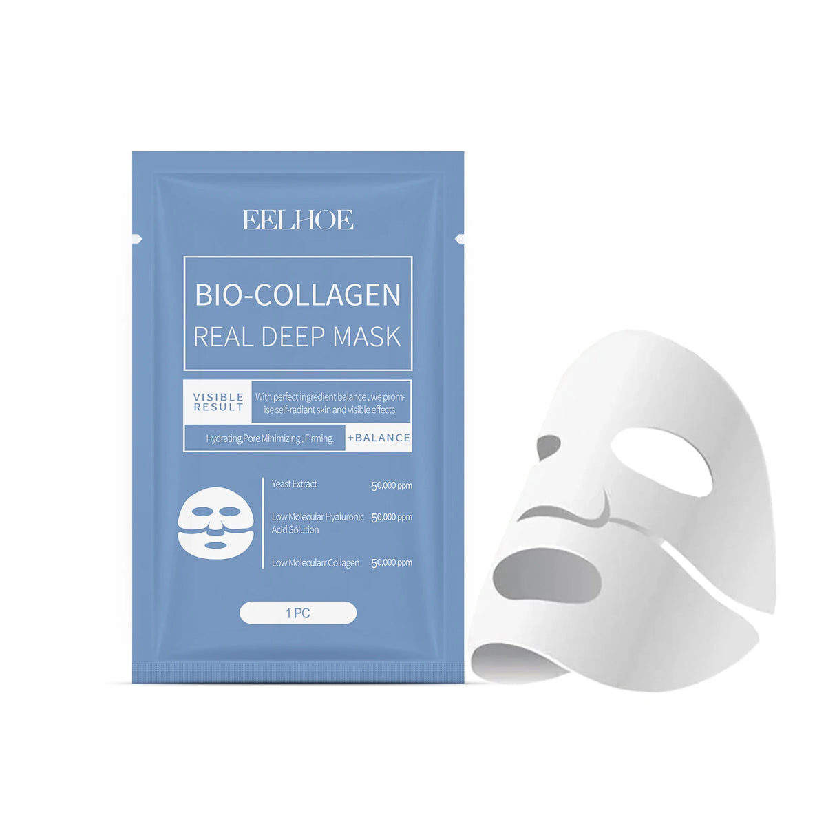 EELHOE Bio Collagen Face Mask – Firming & Brightening Sheet Mask Collagen Face Mask Qst 1pcs