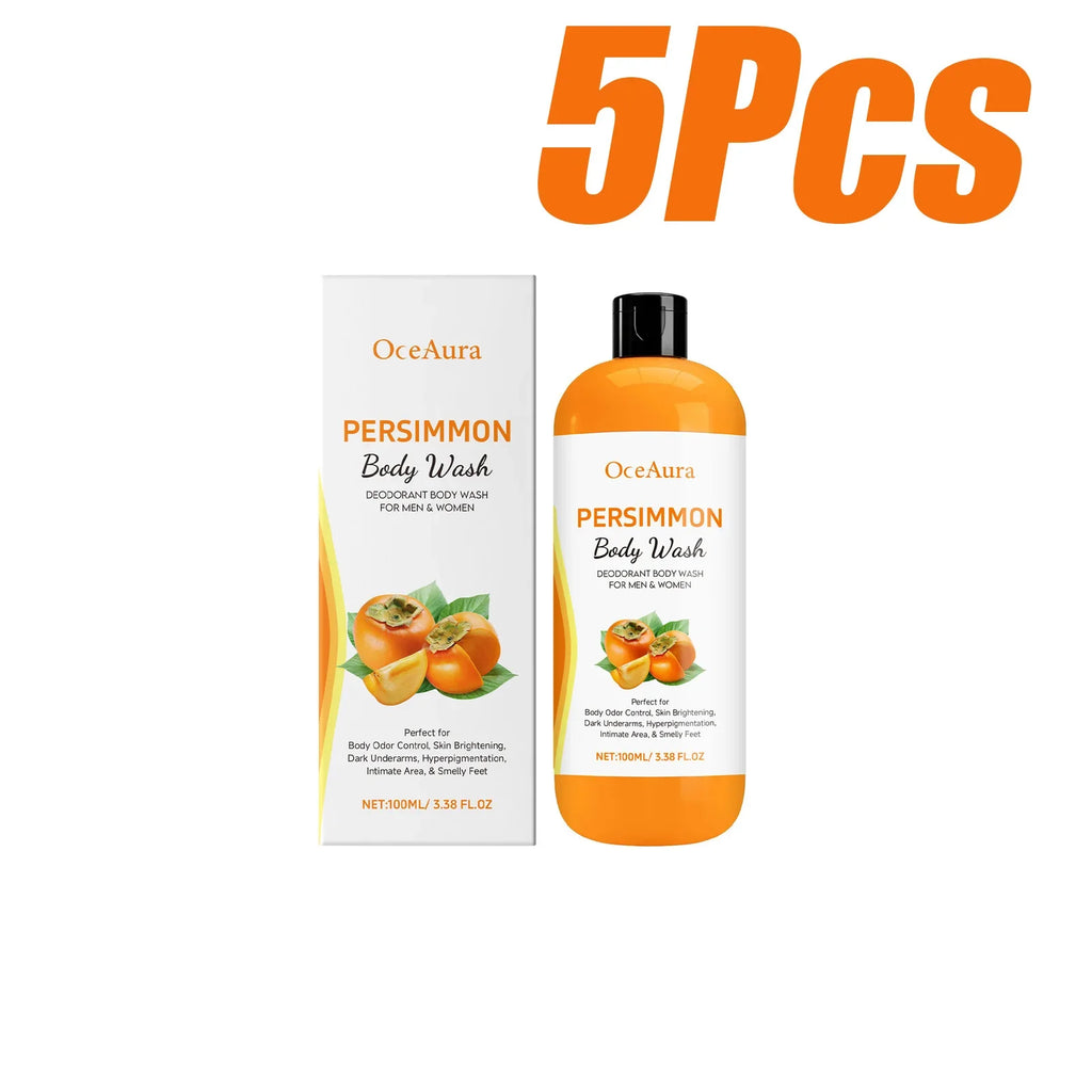 Persimmon Body Wash Gel – Gentle Cleansing & Moisturizing Moisturizing Body Wash Qme 5 x 100ml Boxed Others