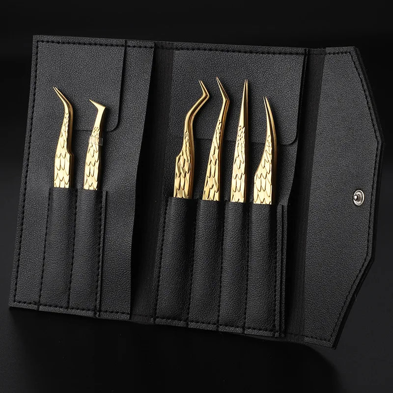 Qme High-Precision False Eyelash Tweezers Set – 6 Pcs Eyelash Tweezers Set Qme 01
