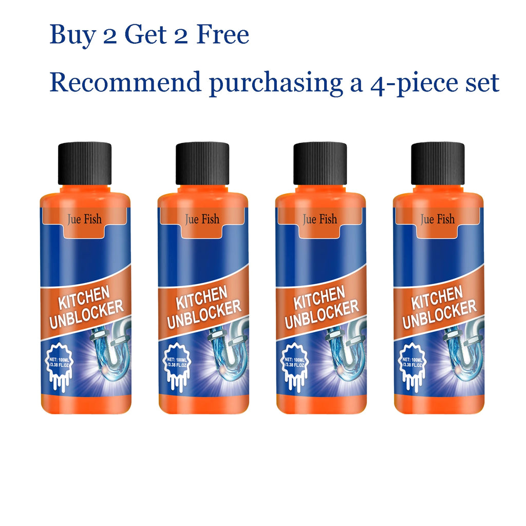 100ml Pipe Drain Unblocker – Fast Clog & Odor Remover Liquid Drain Unblocker Qst 4 pcs