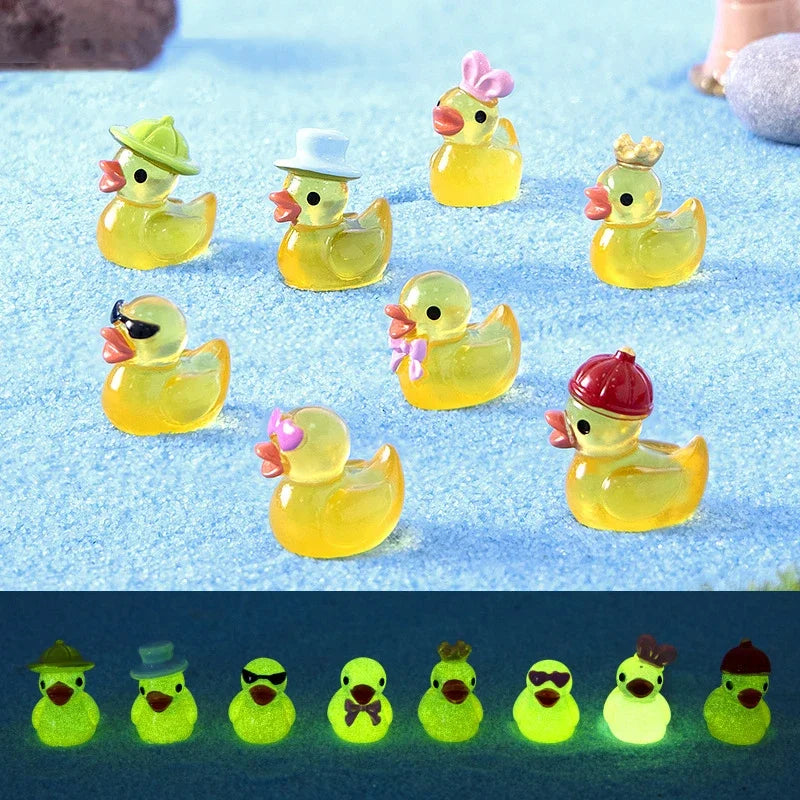 Luminous Resin Mini Yellow Duckling Miniatures – Glow Dark Resin Miniature Figurines Qme Default Title