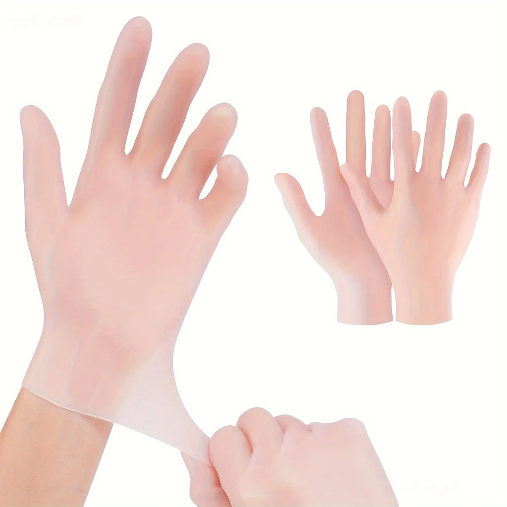 Moisturizing Silicone Gel Spa Gloves – Hydrating Hand Care Spa Hand Gloves Qme