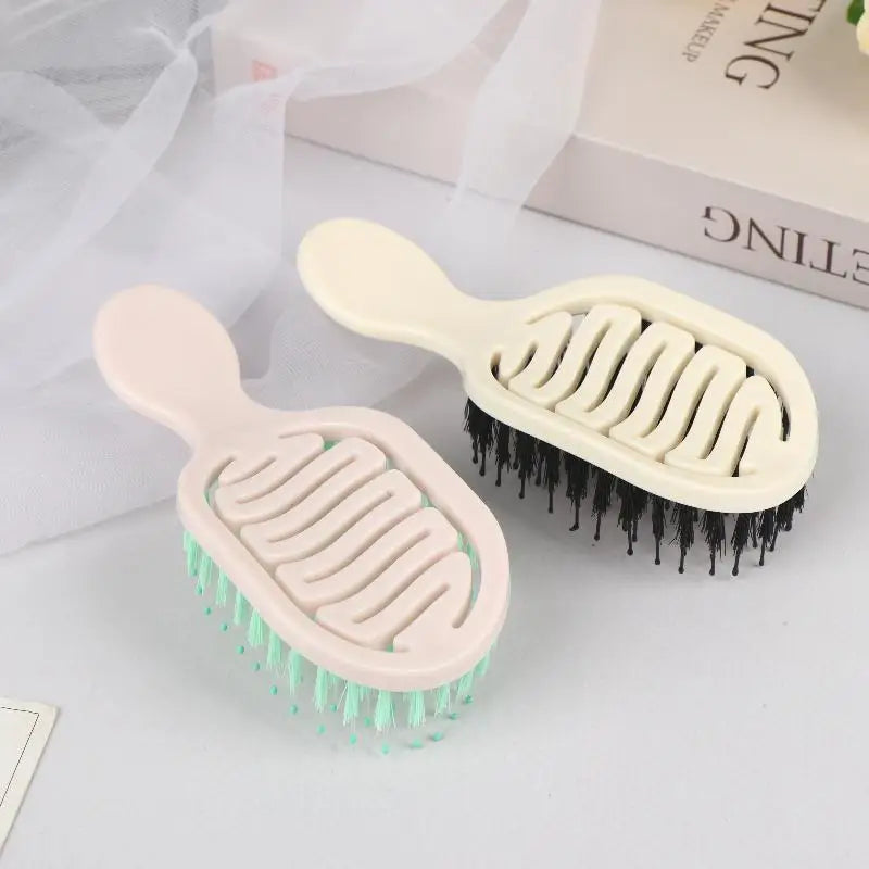 Mini Boar Bristle Hairbrush – Scalp Massage & Detangling Comb Boar Bristle Hairbrush Qme