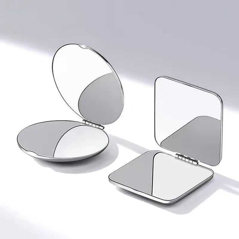 Portable Stainless Steel Pocket Makeup Mirror – Foldable 6.5cm Pocket Makeup Mirror Qme