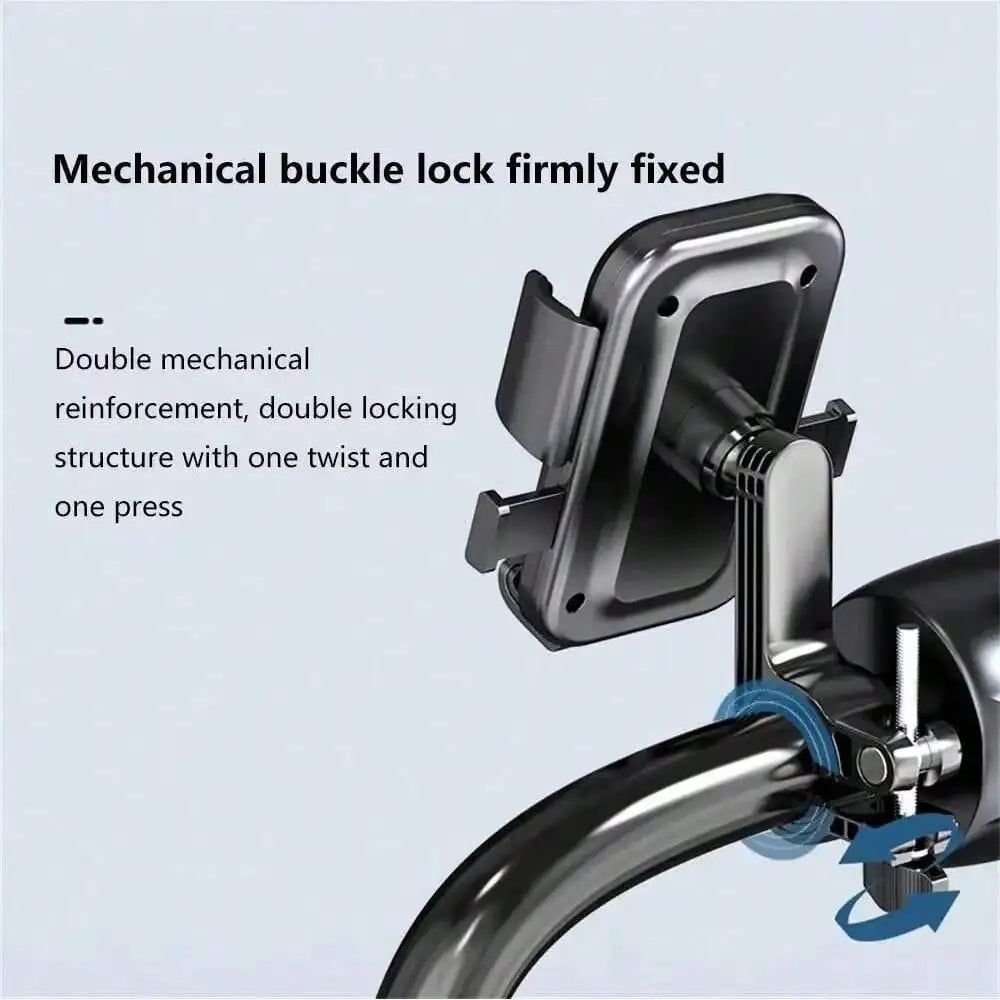 Rotating Bike & Motorcycle Phone Holder | Snap-On Handlebar Mount Handlebar Phone Mount Qme
