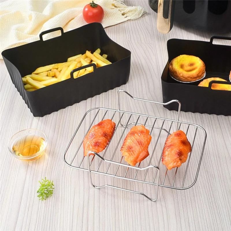 Air Fryer Accessories Set – Silicone Liners, Racks & Baking Paper Air Fryer Accessories Qst