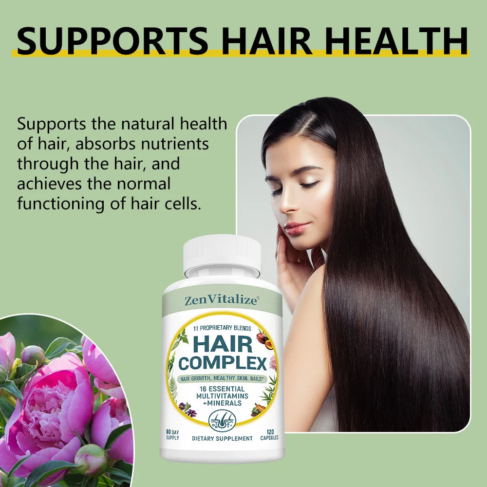 Hair Growth Supplement – Biotin, Vitamins A B C D E, Zinc & Iron 120ct Hair Growth Supplement Qst