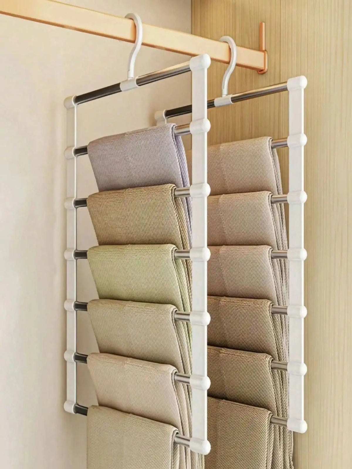 Multi-Layer Pants Hanger – Non-Slip Space-Saving Organizer Clothing Hanger Organizer Qme